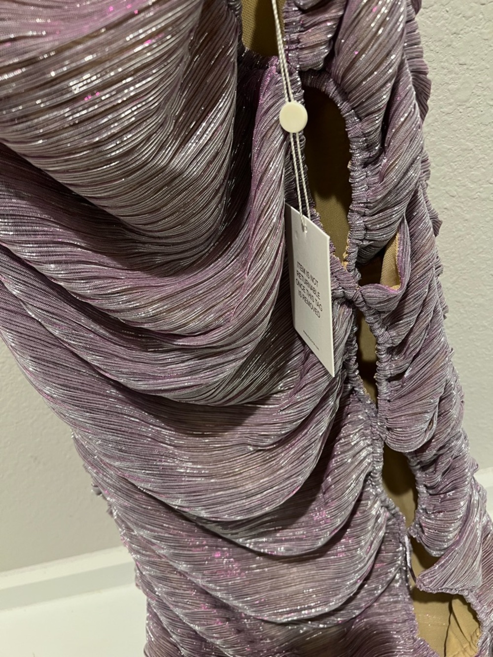 Miss Circle Parris Purple Cut-Out Ruched Chiffon Maxi Dress HALF OFF UNTIL MONDA - Picture 9 of 9